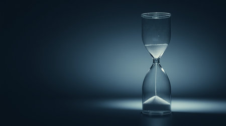 Hourglass on dark background. Time concept. 3D Rendering