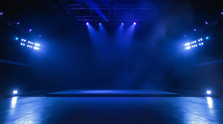 Stage Spotlight with Stage Podium, Stage Spotlight on a Stage, Stage Background