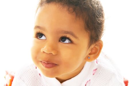Close-up portrait of a pretty little girl の写真素材