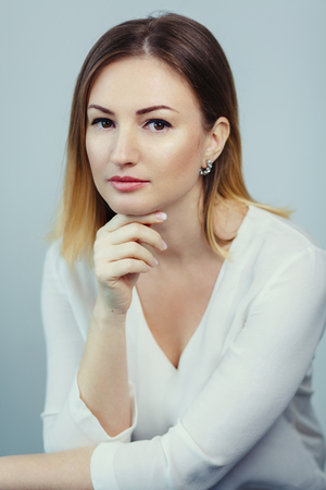 Portrait of a beautiful elegant womanの写真素材