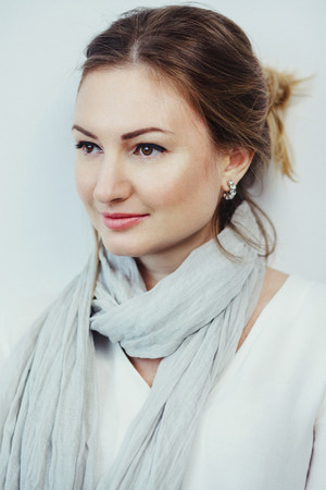 Closeup portrait of a beautiful womanの写真素材