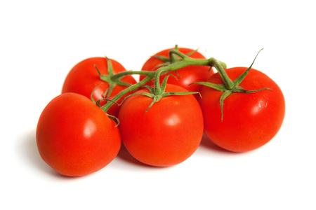 Fresh tomatoes on white backgroundの写真素材