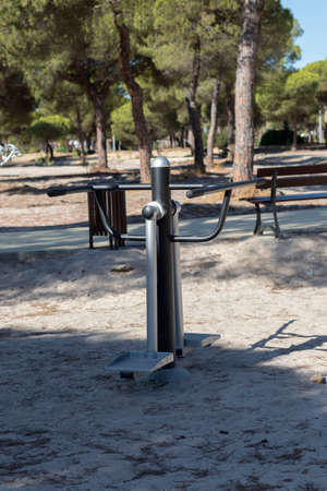 Outdoor exercise apparatus, this is indicated for the hips. Lateral movementsの写真素材