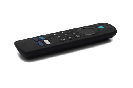 The best tv remote control, also controlled by voice. Isolated on white background.