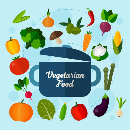 Colorful template for cooking, restaurant menu and vegetarian foodのイラスト素材