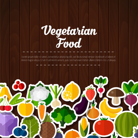 Colorful template for cooking, restaurant menu and vegetarian foodのイラスト素材