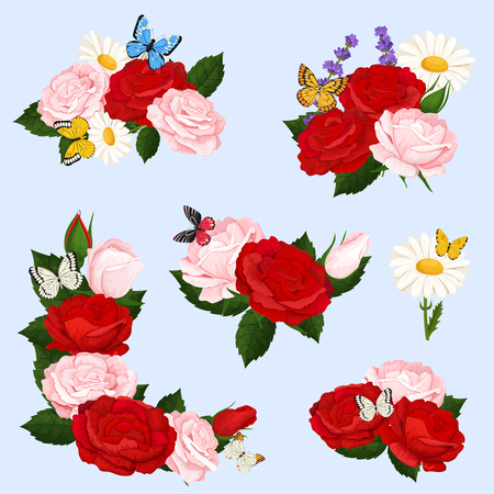 Colorful design elements for for illustrations, greeting cards, wedding invitations and happy valentine's day.のイラスト素材