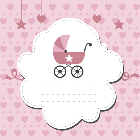 Baby shower invitation for girlのイラスト素材