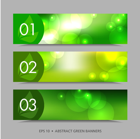 A set of green bannersのイラスト素材