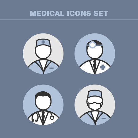 A set of vector doctors iconsのイラスト素材