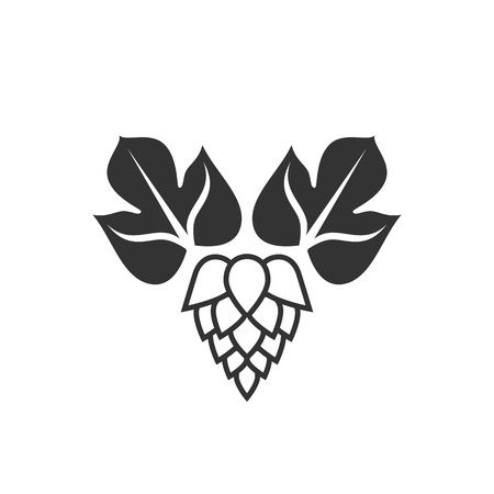 Sign beer hop label isolated on white backgroundのイラスト素材