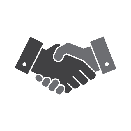 Vector handshake icon isolated on a white backgroundの写真素材