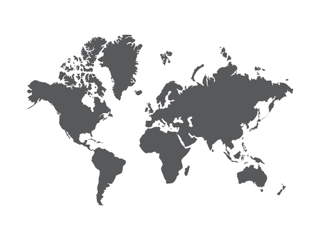 Vector illustration of world map isolated on white backgroundのイラスト素材