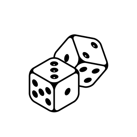 Vector dices icon isolated on the white backgroundのイラスト素材