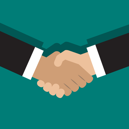 Vector illustration of handshake. Flat style designのイラスト素材