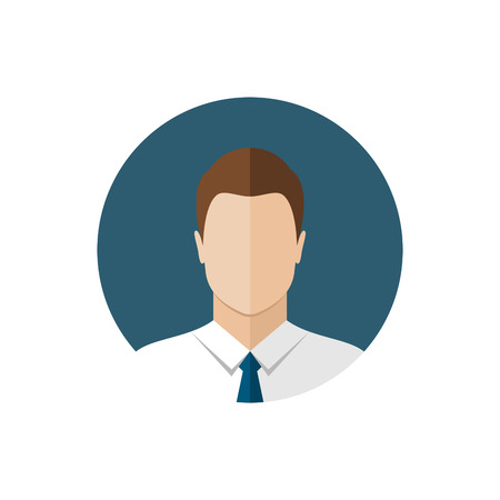 Businessman office avatar. Circle flat style icon.のイラスト素材