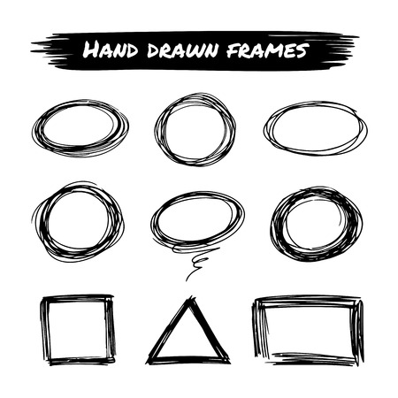 Set of hand drawn shapes.のイラスト素材