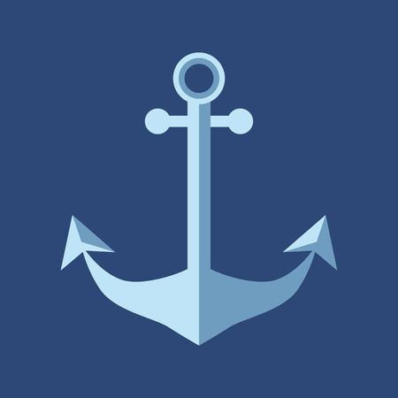 Sea anchor icon. Flat style vector illustrationのイラスト素材