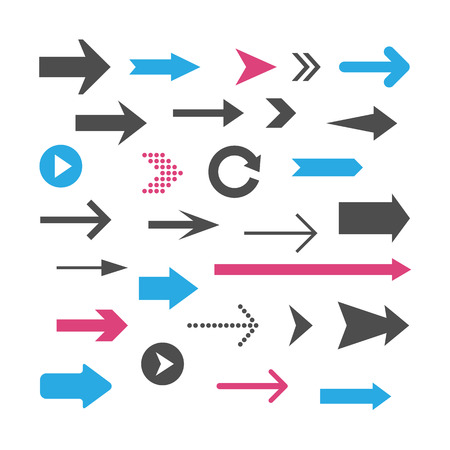 Arrows set isolated on a white background. Arrow icon. design elementsのイラスト素材