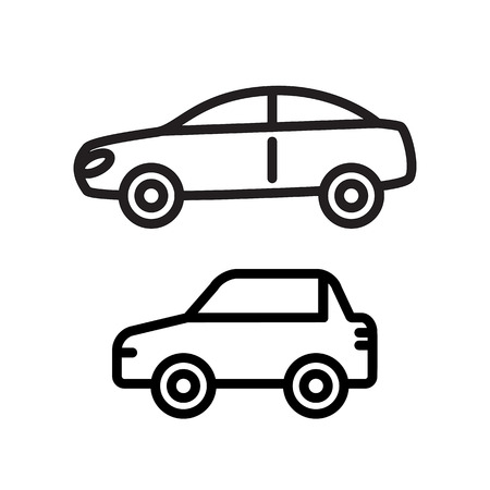 Car line icons isolated on a white backgroundのイラスト素材