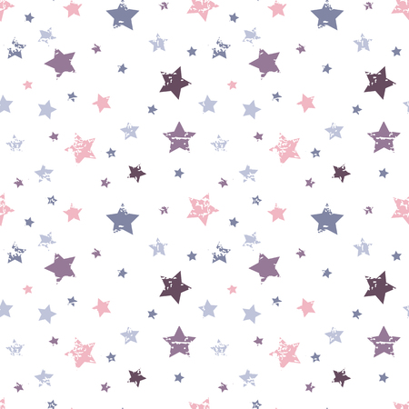 Cute seamless pattern. Baby background. Colorful grunge starsのイラスト素材