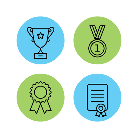 Set of trophy and awards icons. Award signsのイラスト素材