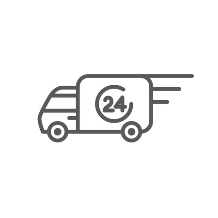 Delivery line icon isolated on a white background. Car signの写真素材