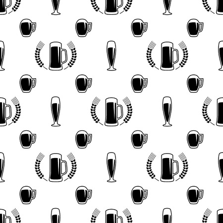 Seamless beer patternのイラスト素材