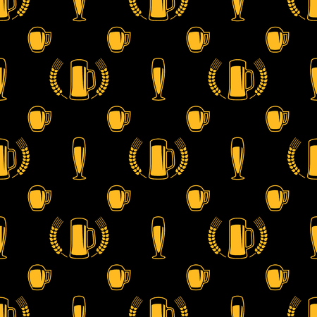 Seamless beer patternのイラスト素材