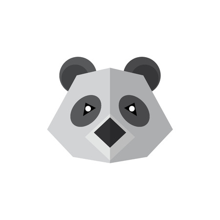 Flat style icon panda isolated on a white backgroundのイラスト素材