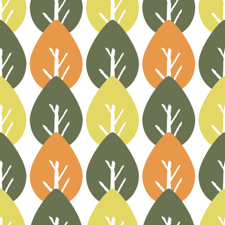 Vector seamless foliage pattern. Colorful leaf backgroundのイラスト素材
