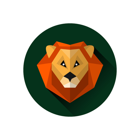 Flat style lion icon isolated on a white backgroundの写真素材