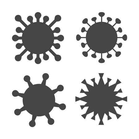 Coronavirus icon set. Virus icons isolated on white backgroundのイラスト素材