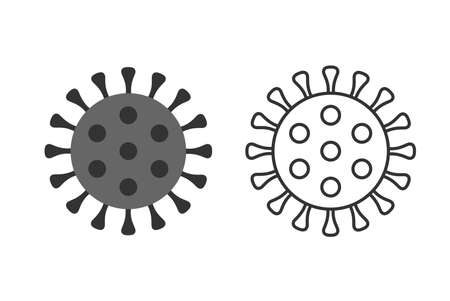 Coronavirus icon set. Virus icons isolated on white backgroundのイラスト素材