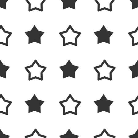 Seamless star pattern. Stars background. Black and whiteのイラスト素材