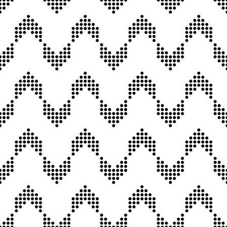 seamless geometric pattern with dotted wavesのイラスト素材