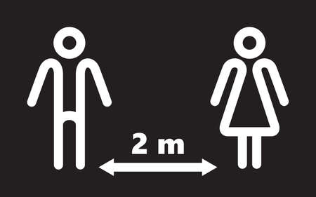 Keep distance vector illustration. Social Distancing icon.のイラスト素材