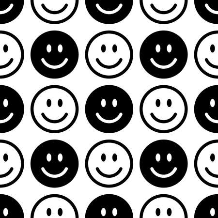 Smile icon pattern. Happy faces on a white background. Vector abstract backgroundのイラスト素材
