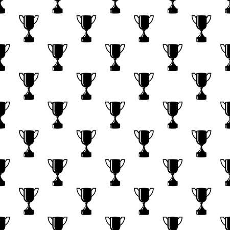 Seamless awards pattern. Black cups on white backgroundのイラスト素材
