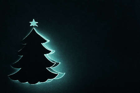 Christmas Tree on Black Paper