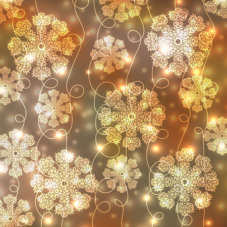 Christmas light background with snowflakes. Vector illustration can be used as backdrop for your designのイラスト素材