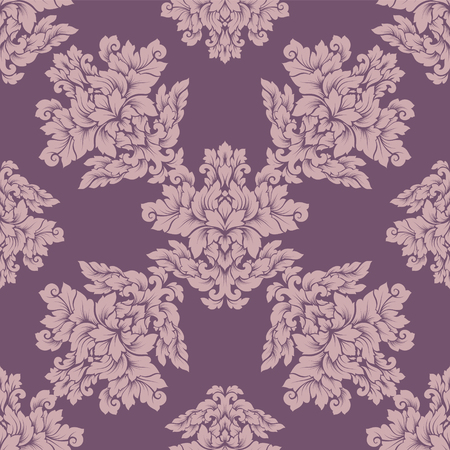 Damask seamless pattern intricate design. Luxury royal ornament, victorian texture for wallpapers, textile, wrapping. Exquisite floral baroque lacy flourish in vintage pastel colors.のイラスト素材