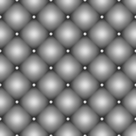 Seamless gray leather upholstery texture with metal buttons. Luxury textile design, 3d effect f button-tufted leather background.のイラスト素材