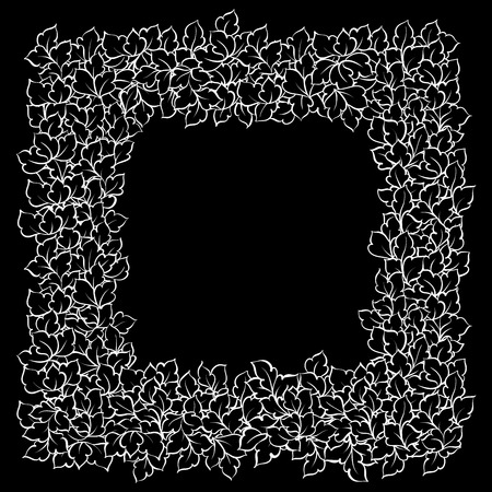 Floral decorative colorful square frame with leaves.のイラスト素材