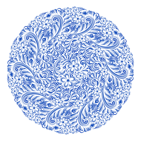 Circular royalty porcelain design illustrationのイラスト素材