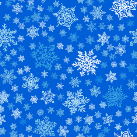 Snowflakes seamless pattern for Christmas decoration, cards, fabric or gift wrapping vector background.のイラスト素材