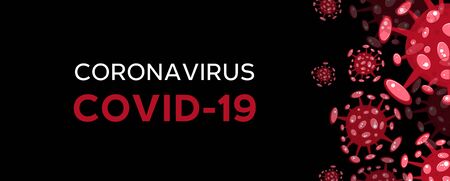 Cartoon concept coronavirus red COVID-19 nCov 2019 virus vector illustrationのイラスト素材