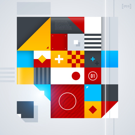 Abstract design element with glossy geometric shapes. Useful for digital compositions and layouts. のイラスト素材