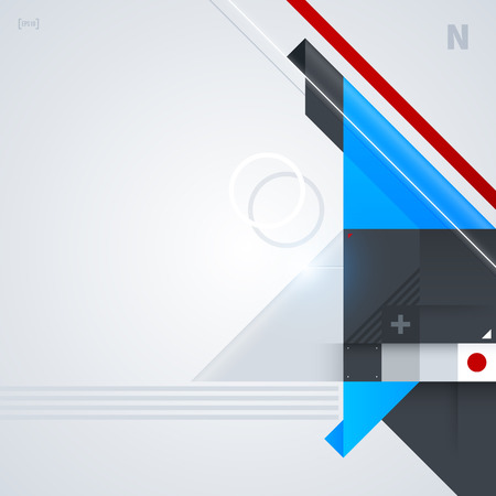 Abstract background with glossy geometric shapes. Useful for digital compositions and layouts. のイラスト素材