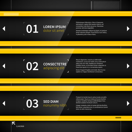 Three techno banners with numbers and text.のイラスト素材